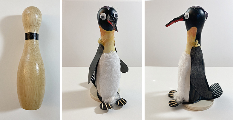 Penguins from bowling balls